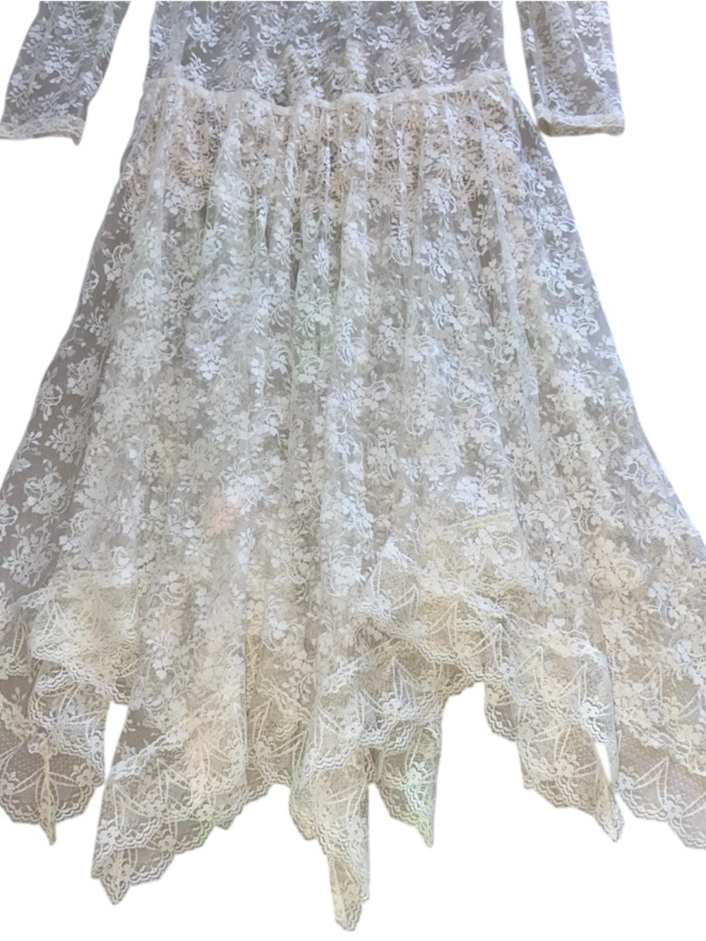 Jessica McClintock Gunne Sax Victorian Lace Bridal Wedding Dress Prairie White - Picture 4 of 4